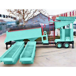 HNAFA 10-200TPH mobil altın kırıcı ve döner yıkayıcı Trommel ve savak kutusu ile yıkama makinesi - Product Image 5