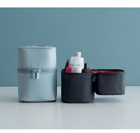 Trousse de Maquillage Coréenne en Nylon, Petite Pochette à Pinceaux, Organisateur Portable Mignon pour Artistes, Étui Cosmétique Zippé