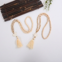 Collier à pampilles en perles de bois de style ethnique, pendentif en turquoise synthétique, longue chaîne – Fournisseur en gros