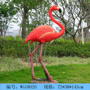 Estátua de Flamingo Grande Personalizada SE7ART para Jardim Externo, Escultura em Resina Rosa em Tamanho Real, Pintada à Mão, Padrão Animal Ecológico - Product Image 5