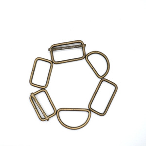Boucles en métal bronze antique, anneaux en D, carrés et rectangles pour laisses d'animaux, placage durable, origine Yiwu - Product Image 1