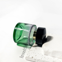 Vente en gros de flacons de parfum en verre, flacon de parfum de 50 ml, atomiseur de parfum, flacon d'huile essentielle, flacons pulvérisateurs en verre vert dégradé de luxe