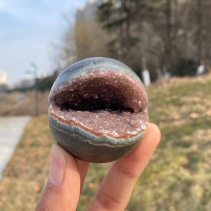 Sfera di Ametista Naturale all'Ingrosso con Drusa, Cristallo Unico a Bocca Aperta, Pietra Curativa per l'Arredamento Domestico - Product Image 3