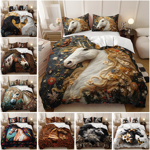3D in kỹ thuật số động vật thiết kế ngựa bộ đồ giường Kit thoải mái và đơn giản Duvet Set - Product Image 2
