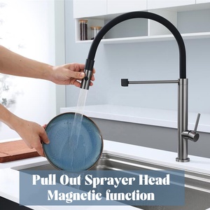 304 Stainless Steel Kitchen Mixer Tap Flexible Single Hole Pull Out Magnetic Kitchen Faucets With Pull Down Sprayer AT-SS8899-DX - Product Image 5