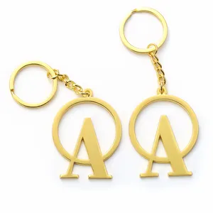 Portachiavi alfabeto personalizzato in metallo fantasia oro lettera charms