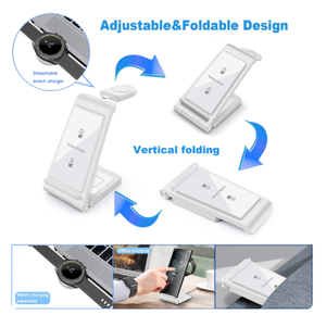 Support de chargeur <span class=keywords><strong>sans</strong></span> <span class=keywords><strong>fil</strong></span> 25W 3 en 1 pour Samsung <span class=keywords><strong>Galaxy</strong></span> Flip 4/S22 Ultra/S21/S20/S10 <span class=keywords><strong>Galaxy</strong></span> Watch 5 4 Active <span class=keywords><strong>2</strong></span> <span class=keywords><strong>Buds</strong></span> <span class=keywords><strong>charge</strong></span> rapide - Product Image 3