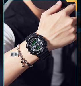 Vente en gros pas cher <span class=keywords><strong>G</strong></span> Montre plastique analogique numérique Montre de sport pour hommes Double Time Sport Montres numériques étanches personnalisées - Product Image 6