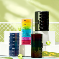Boîte de rangement pour pilules en plastique PP, personnalisable, avec couvercle et compartiments, pour 7 jours, emballage médical, vente en gros, HANHUI