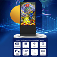 Kiosque d'affichage à LED à écran tactile 4K pour la signalisation numérique et le panneau de menu Moniteur debout au sol de 55 pouces Android Shop/Restaurant