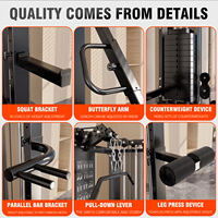 Machine Smith Commerciale, Entraîneur Fonctionnel, Crossover par Câbles, Équipement de Gym Multi-Station, Double Pile de Poids, Lat Pulldown, pour Salle de Sport à Domicile