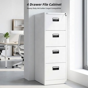 Armoire de classement verticale robuste à 4 tiroirs avec système anti-basculement pour documents A4, Légal, Lettre – Rangement de bureau - Product Image 1