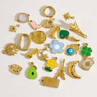 Pendentifs Tour de Basse-Croix, Breloques Géométriques et Florales en Acier Inoxydable pour Colliers DIY, Accessoires Ornamentaux, Motifs Soleil, Lune, Étoile, Cowboy Boots - Meilleures Ventes