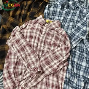 Megan Grade A 40ft Container Checked Used Men Shirts Bulks Second Hand Clothing