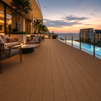 Plancher de terrasse extérieur haut de gamme en composite bois-plastique (WPC) imperméable et anti-UV, grain de bois 3D pour jardin, patio et terrasse
