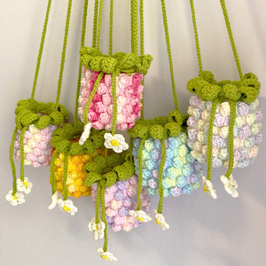 Nouveauté 2026 : Sac en crochet ananas fait main, multifonctionnel, porte-clés et écouteurs, cadeau mignon pour filles, tricoté à la main - Product Image 2