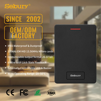 Lector de Tarjetas RFID ABS Impermeable IP65, 125kHz 13.56MHz DC12V, Rango de Lectura de 5cm, Interfaz Wiegand para Control de Acceso Dual