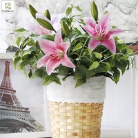 Hot Selling Hochwertige 37cm künstliche Lilie Blume Real Touch Hochzeit Home Decoration Tisch Mittelstück