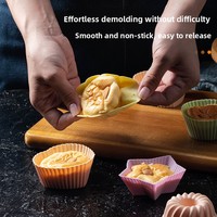 Moule à gâteau en silicone, moule à muffins, ustensiles de cuisson antiadhésifs, formes cœur, étoile, fleur, ronde, outils pour cupcakes et gâteaux