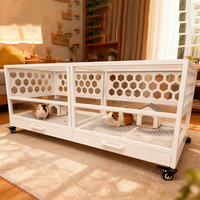 Miqi Cage pour animaux de grande taille, moderne, de haute qualité, en verre massif et acier inoxydable, bien ventilée, avec tiroir, plateau et marchepied, pour l'élevage d'animaux