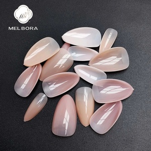 Faux ongles réutilisables en amande, en boîte, 5 couleurs, stiletto, couvrance totale, nude, ongles artificiels souples, capsules d'ongles en gel - Product Image 2