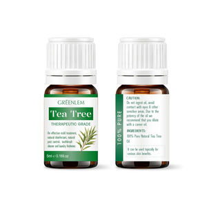 Huile Essentielle d'Arbre à Thé Greenlem, Pressée à Froid, Qualité Thérapeutique, 100% Pure et Naturelle, Hydratante, Parfum Encens, 5ml, Soin de la Peau - Product Image 1