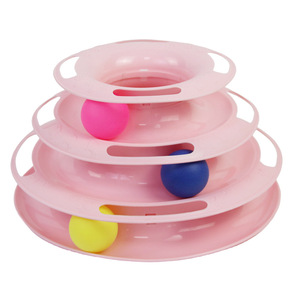 <b>Cat</b> <b>Toy</b> Three Layer Track Educational Turntable Plastic Boredom Buster Pet <b>Interactive</b> Movement <b>Toy</b> - Product Image 5