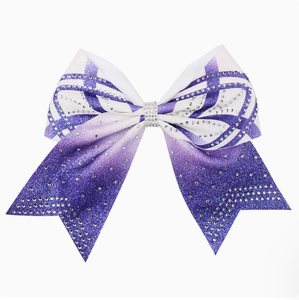 Icheerobics 도매 사용자 정의 빛나는 모조 다이아몬드 응원 활 치어리딩 활 스트립 전송 액세서리 치어 머리 활 - Product Image 3