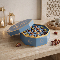 Caja de Regalo Octogonal Hecha a Mano para Eid Mubarak, Empaque Premium para Dulces Árabes con Logotipo Personalizado