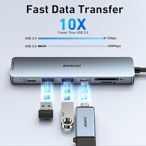 Benfei 7-in-1 <span class=keywords><strong>USB</strong></span> <span class=keywords><strong>C</strong></span> <span class=keywords><strong>HUB</strong></span> với HDMI <span class=keywords><strong>USB</strong></span>-A kép 1 <span class=keywords><strong>USB</strong></span>-<span class=keywords><strong>C</strong></span> dữ liệu 100W phí SD TF Đầu Đọ<span class=keywords><strong>c</strong></span> Thẻ Silicone rối miễn phí <span class=keywords><strong>C</strong></span>áp - Product Image 4