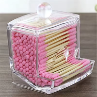 Aufbewahrungsbox acryl runder quadratischer Aufbewahrungsbehälter Cosmetic Makeup Baumwollpad Organisator