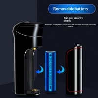Briquet à double arc électrique rechargeable USB-C en métal, grande capacité, longue autonomie, style bouton, portable