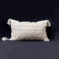 Housse de coussin décorative en coton tissé 3D à rayures carrées de style bohème Innermor pour la maison, l'hôtel, l'hôpital