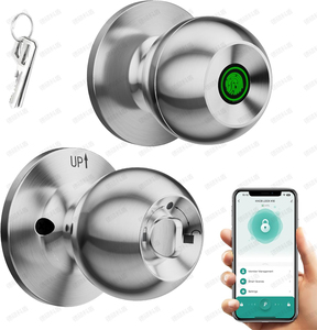 Sferisch Slim Vingerafdrukslot Zonder Gaten Te Openen Slaapkamer Huisdeur Digitale Balknop Sleutelloze Slotenmaker-Benodigdheden - Product Image 1