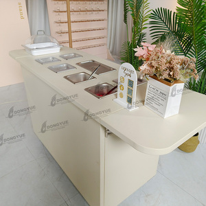 Carrito de Dulces Personalizado de Metal Plegable en Blanco, Carrito de Comida Móvil, Carrito para Embutidos para Bodas y Cumpleaños - Product Image 6