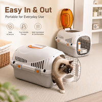 Cage de transport pour animaux de compagnie en plastique, respirante, boîte de voyage pour chat et chien, transporteur portable mains libres pour voiture et extérieur