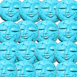 HARI OM CREATIONS Cabochon en turquoise naturelle certifiée IGI, sculpté en forme de visage souriant, pour la fabrication de bijoux, vente en gros - Product Image 1