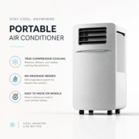 Modèle le plus vendu, prix direct usine, prix imbattable, climatiseur portable pratique et flexible 220V/110V