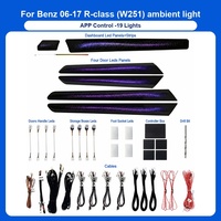 Éclairage d'ambiance RGB pour voiture, 64 couleurs, éclairage d'ambiance pour Mercedes Benz Classe R W251 2006-2017, symphonie dynamique