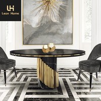 Tables à manger en marbre noir de luxe personnalisées pour mariage