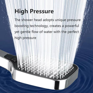 Juego de <span class=keywords><strong>Ducha</strong></span> de Mano de Alta Presión, ABS Cromado, con Soporte de Pared, para Hotel, Hogar y Baño - Product Image 4