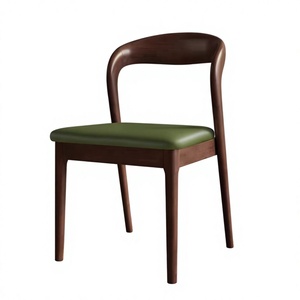 Chaise de salle à manger en bois massif, chaise de loisirs minimaliste moderne avec dossier, chaise de bureau pour la maison, l'hôtel et le restaurant - Product Image 2
