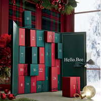 Boîtes de calendrier de l'avent en carton vide pour Noël, cosmétiques, cadeaux, 4 jours, fond beige clair de qualité supérieure