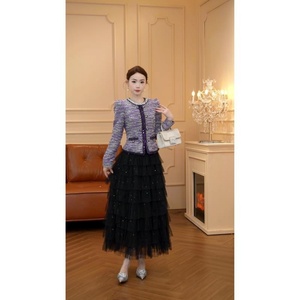 9108 [<span class=keywords><strong>Greo</strong></span> Classic] Stile Autunno/Inverno - Top a Rete con Perline e Strass, Effetto Due Pezzi, Vita Alta, Vestibilità Slim, Lavorazione Artigianale - Product Image 4