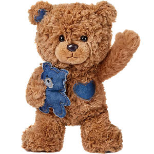 8739 Nuovo Stile Orsacchiotto di Peluche Morbido e Coccoloso Marrone con Jeans, Giocattoli di Peluche a Forma di Orso che Abbraccia, Regali di Natale per Bambini - Product Image 1