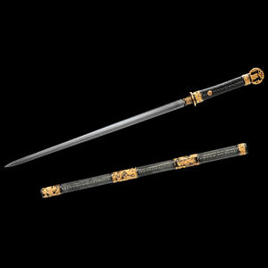 ดาบเหล็กแปดเหลี่ยมลายแตกน้ำแข็งเมืองหลงฉวน ยาว 111 ซม. ดาบเหล็กชุบทอง งานฝีมือระดับสูง ของสะสมระดับไฮเอนด์ - Product Image 4