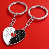 En gros Porte-clés magnétique en forme de cœur, Pendentif d'amour assorti, Collier de couple, Décoration de sac à dos tendance, Petit cadeau