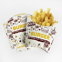 Boîte à frites en papier kraft jetable personnalisée avec logo pour la vente en gros, emballage pour la restauration rapide