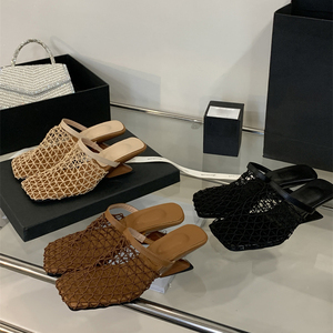 Summer Fashion Trend Handmade High Heel Stiletto Sandals Square Toe Square Head Ankle Strap <b>Slides</b> TPU Comfortable <b>Slipper</b> - Product Image 4