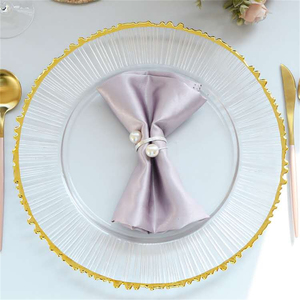 Assiettes et plats en verre transparent pour pary, décoration perlée en argent doré, bol en verre moderne pour mariage européen créatif - Product Image 6